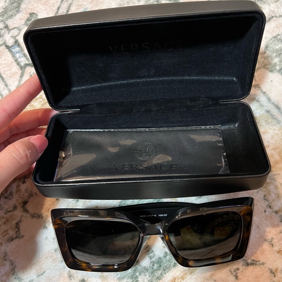 Versace Square Sunglasses in Tortoise - Picture 2 of 6